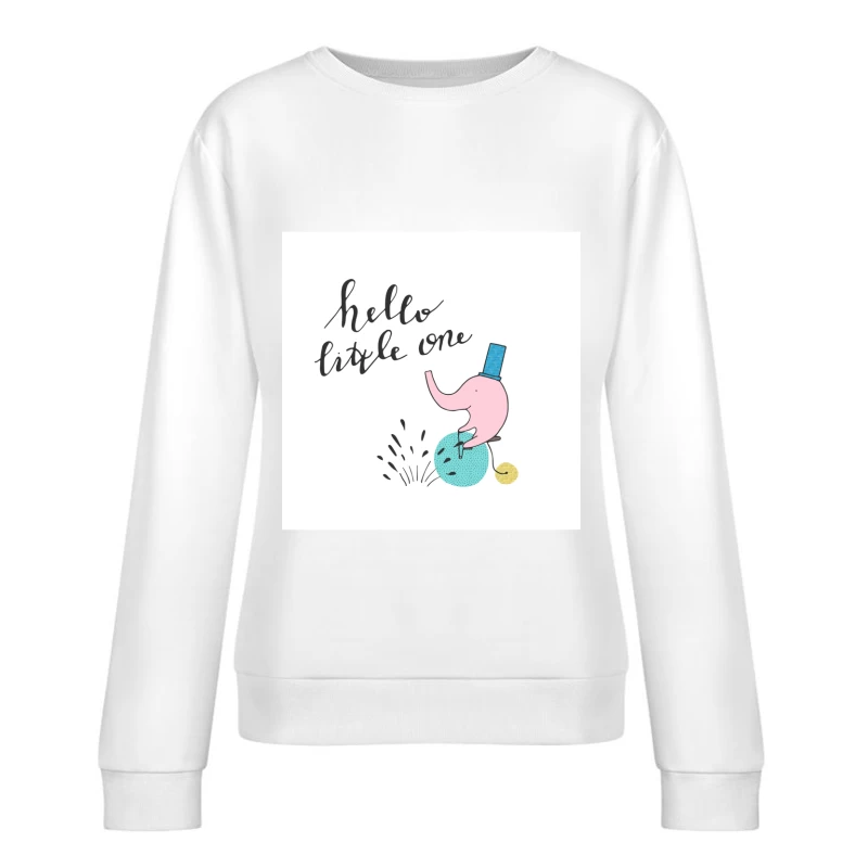 Illustration d'un éléphant avec chapeau et message Femme Sweat-shirt à enfiler