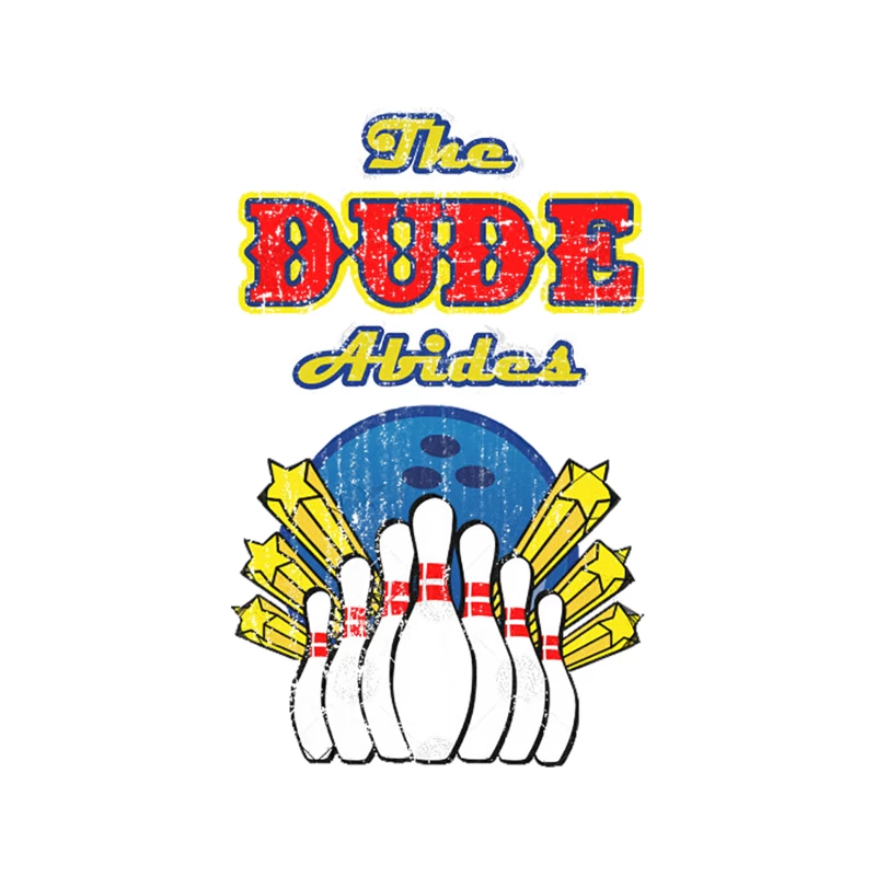 The Retro Dude Abides: Vintage Bowling Pins and Stars Tapestry