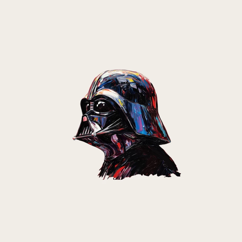 Colorful Abstract Painting of Darth Vader's Iconic Star Wars Helmet Bucket Hat