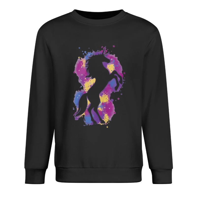 Bunter Einhorn-Silhouette Herren Pullover Sweatshirt