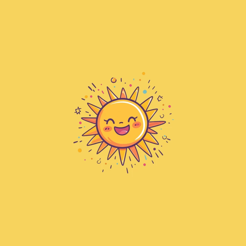 Cheerful Cartoon Sun with Cute Smile Bucket Hat