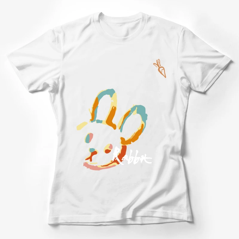 Künstlerisches Hasenmotiv in bunten Farben Damen T-Shirt