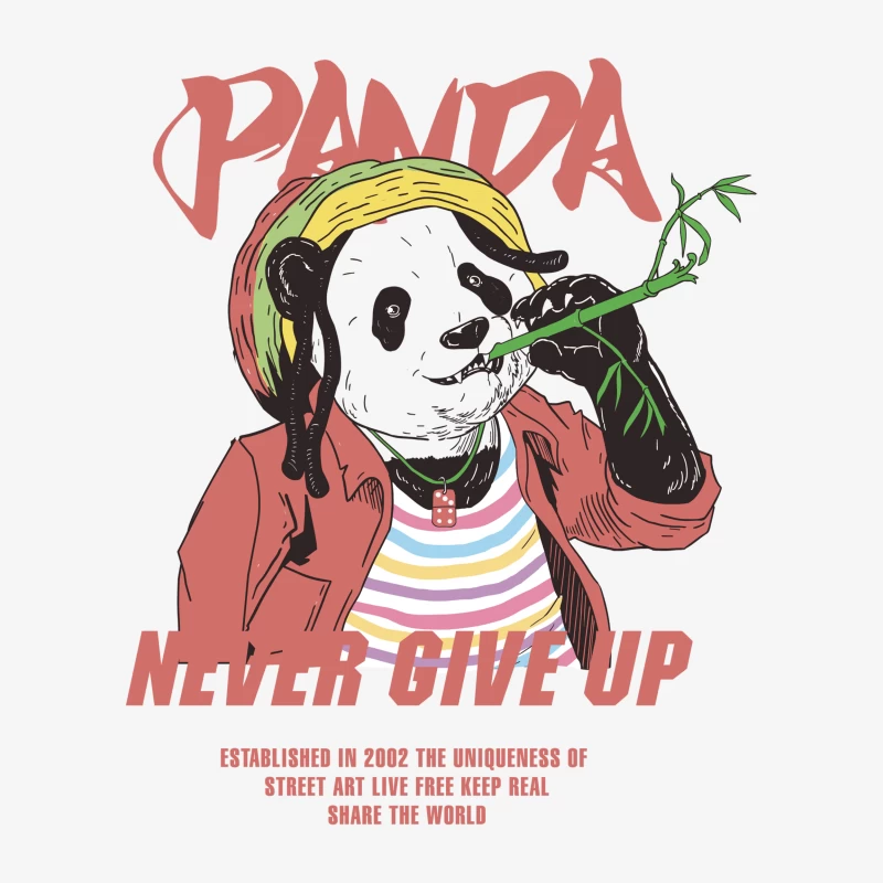 Panda Street Art: Niemals Aufgeben Damen Pullover Sweatshirt