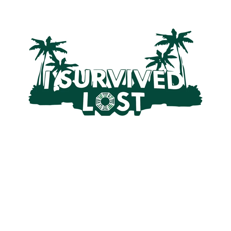 I Survived Lost: TV Show Survival Logo with Palm Trees Tapestry