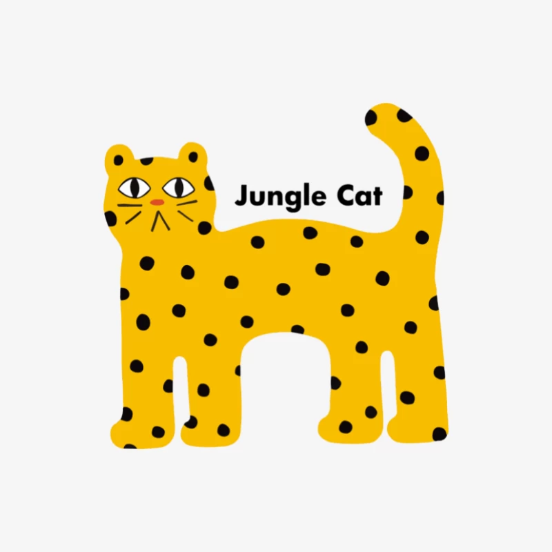 Gelber Dschungel-Katze mit Punkten Herren Langarm T-Shirt