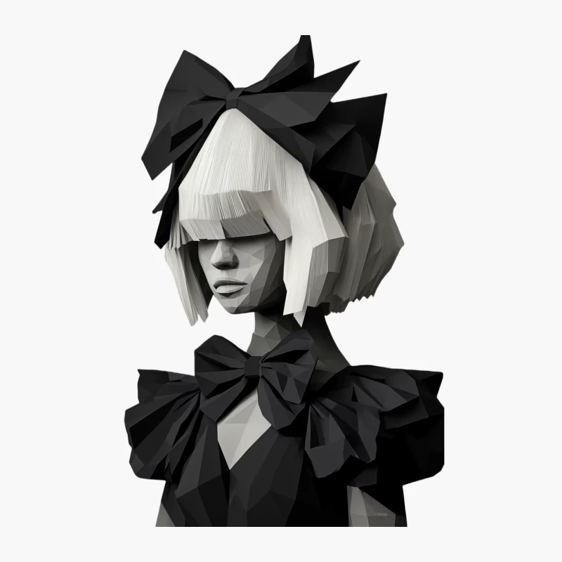Geometric Paper Portrait: Modern Origami Fashion Art Cotton Tote Bag