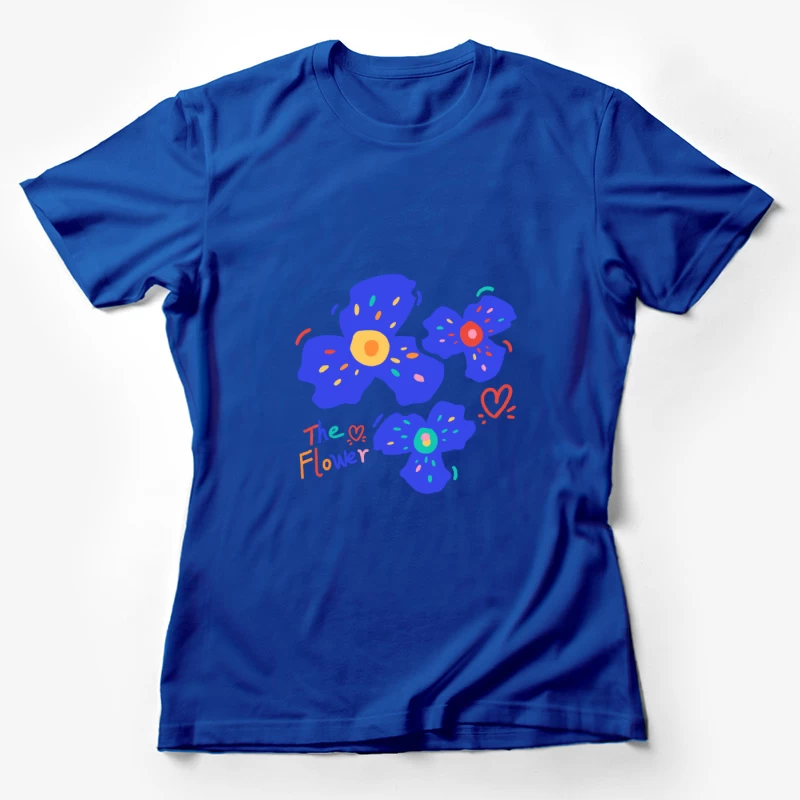 Bunte Blumenillustration Damen T-Shirt