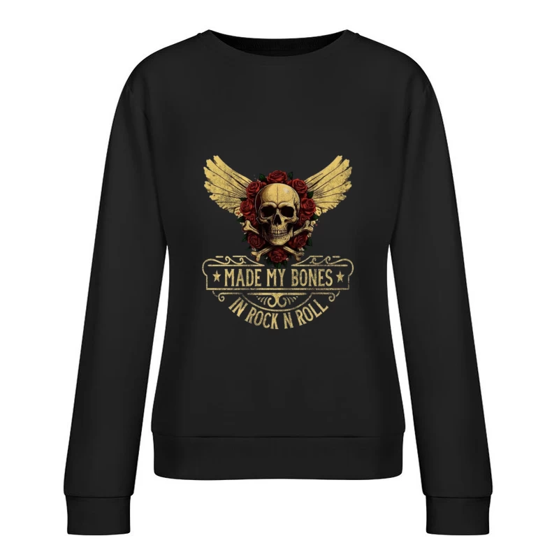 Rock and Roll Skull Design Female Pullover Sweatshirt