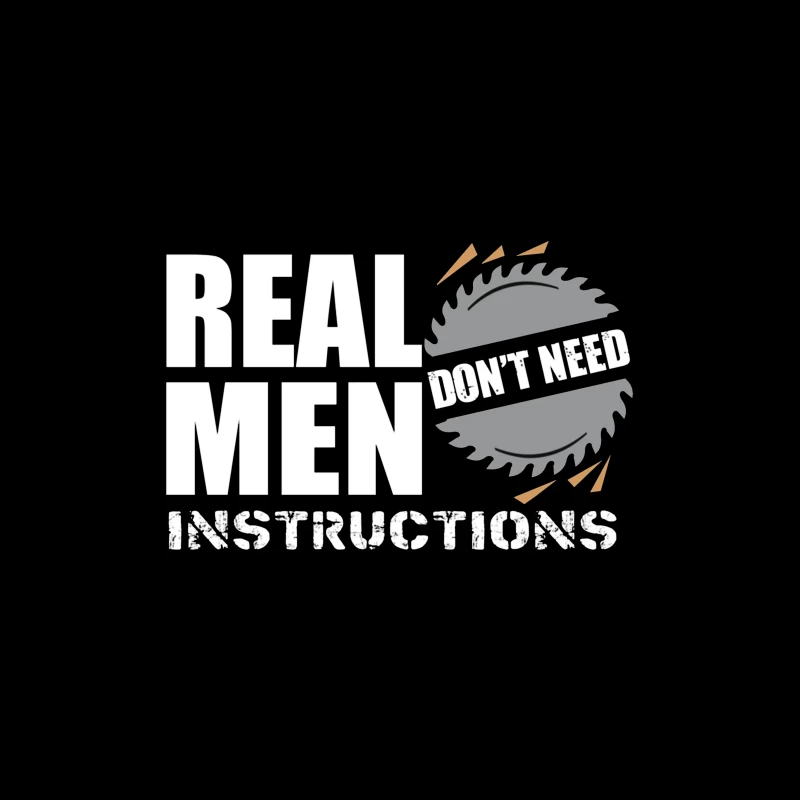 Real Men Instructions Industrial Construction Logo with Saw Blade Travel Mug