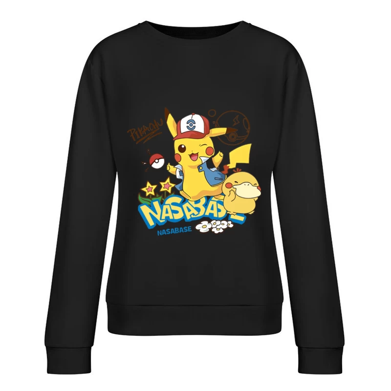 Pikachu und Enton Abenteuer Damen Pullover Sweatshirt
