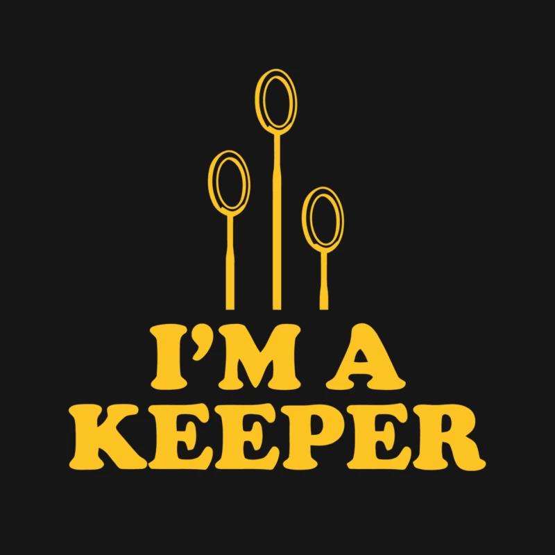 Quidditch Keeper Slogan with Yellow Spoons Mouse Pad