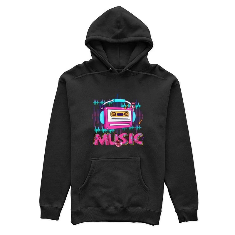 Retro Musikkassette mit Kopfhörern Damen Pullover Hoodie