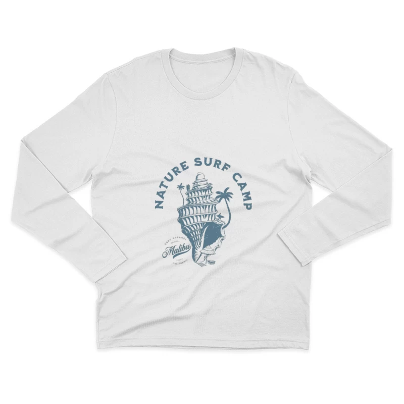 Camp de Surf Nature Design Coquillage Homme Manches Longues T-Shirt