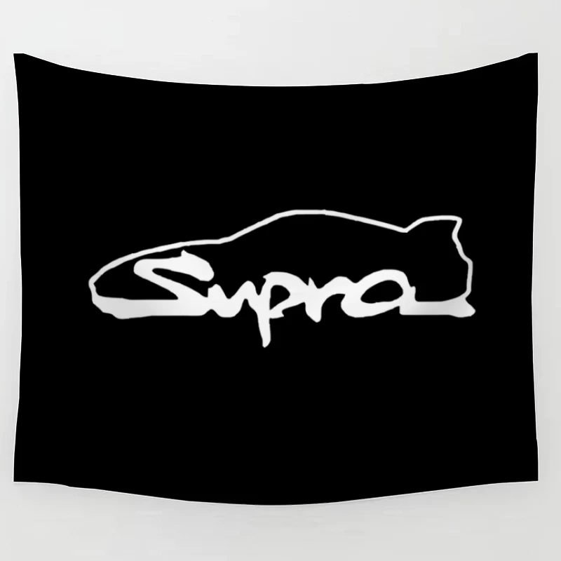 Toyota Supra Logo Minimalist Outline Design Tapestry