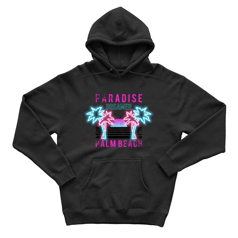 Rêve de Palm Beach: Paradis Neon Homme Sweat à capuche