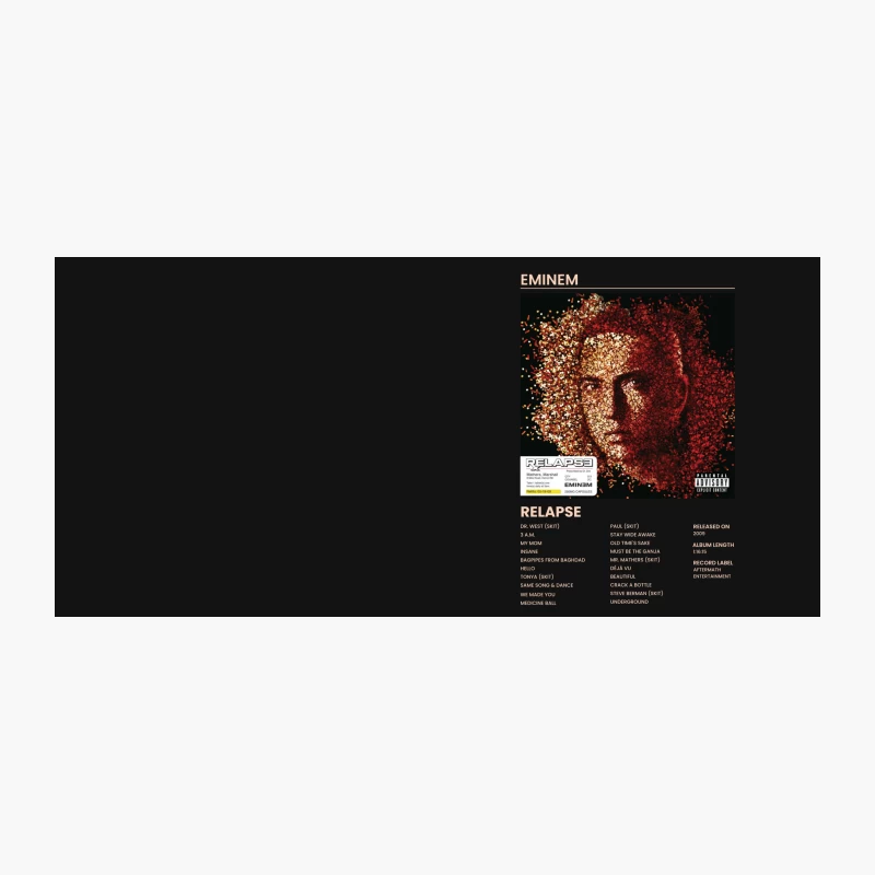 Eminem's Relapse Album Cover: Mosaic Portrait and Track List Coffee Mug