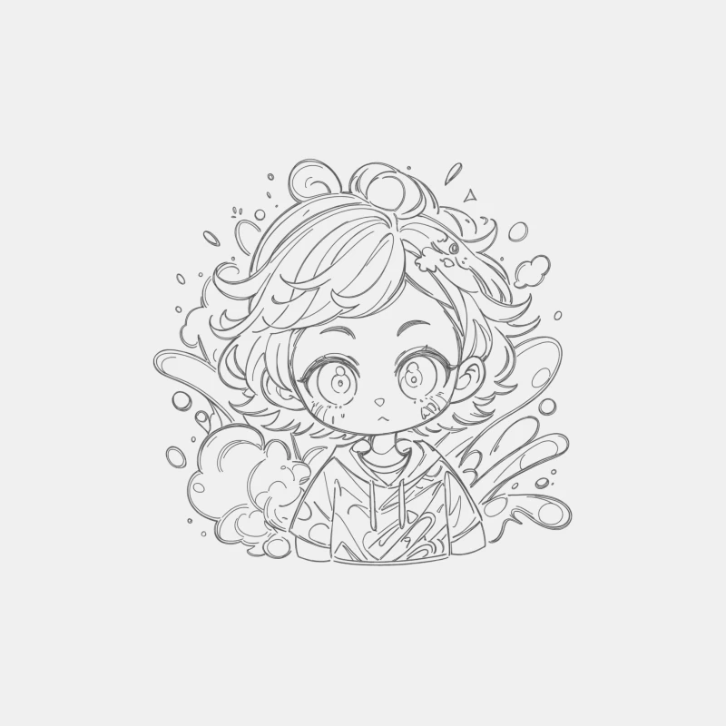 Chibi Character Surrounded by Water Male Tank Top
