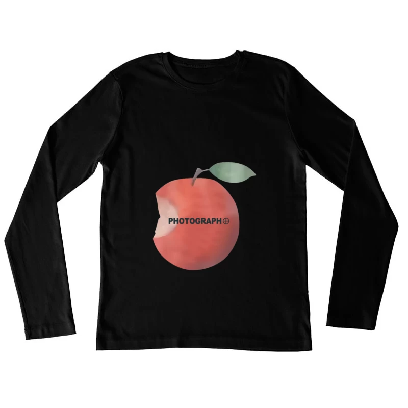 Pomme croquée avec texte Femme Manches Longues T-Shirt