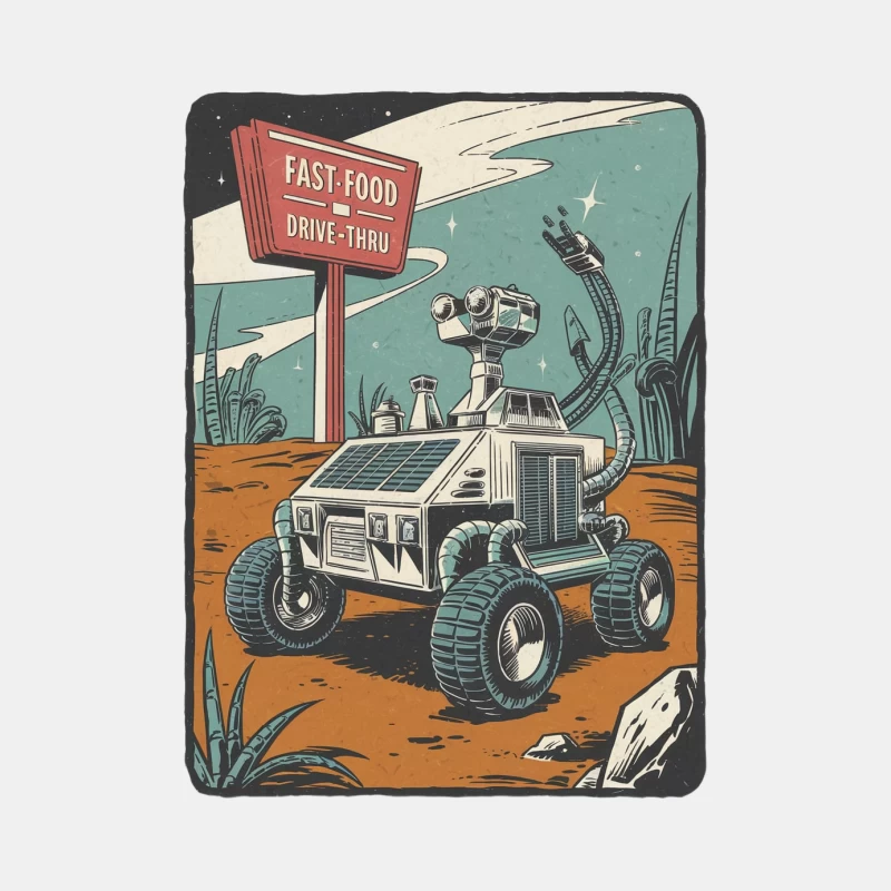 Retro Sci-Fi Space Rover at Alien Fast Food Drive-Thru Male Tank Top