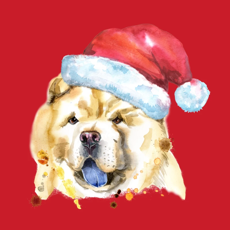 Chien de Noël avec Chapeau Rouge Homme Sweat à capuche