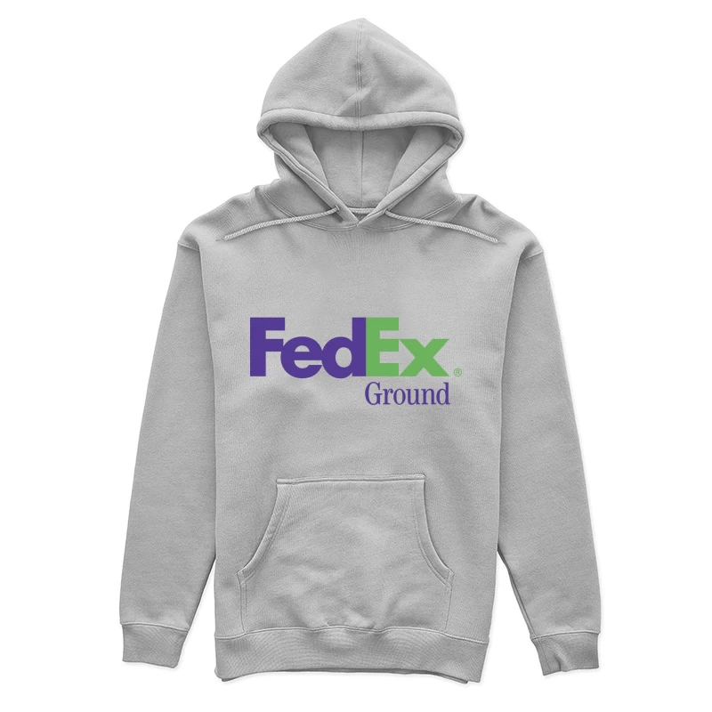 FedEx Ground Corporate Logo - Purple and Green Shipping Company Design Female Pullover Hoodie