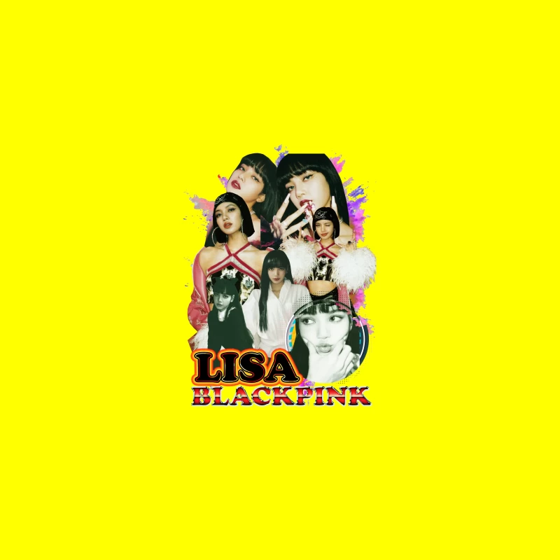 Collage of Lisa from BLACKPINK Desk Mat