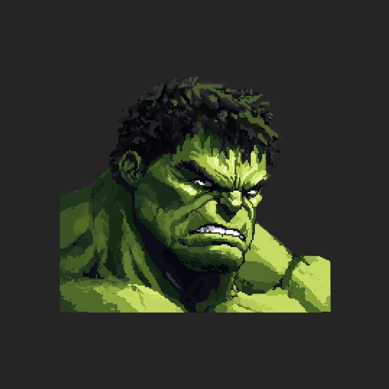 Pixelated Angry Green Hulk: Marvel's Iconic Superhero Female Pullover Sweatshirt