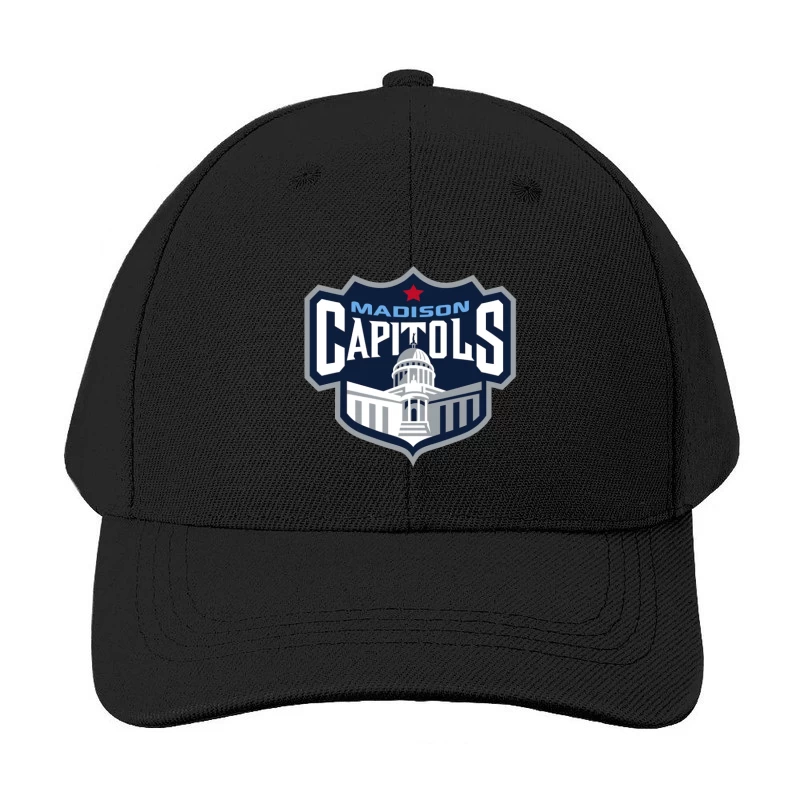 Madison Capitols Hockey Team Logo featuring Wisconsin State Capitol Building Baseball Cap