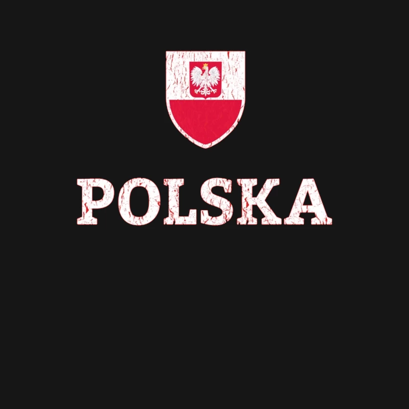 Polish National Shield with Eagle Emblem and Text Male Long Sleeve T-Shirt