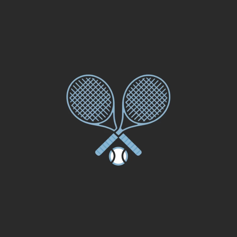 Blue Tennis Racket and Ball Icon Baseball Cap