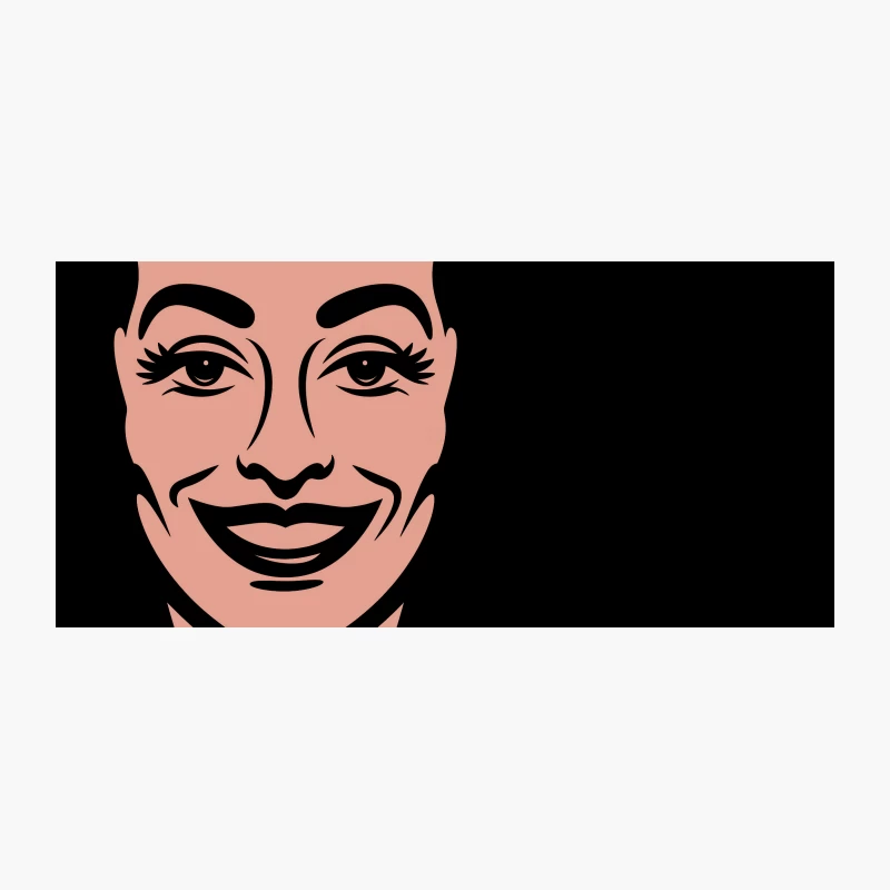 Minimalist Illustrated Portrait with Smiling Face Coffee Mug