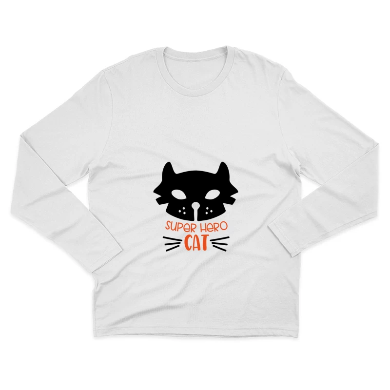 Chat super-héros stylisé Homme Manches Longues T-Shirt