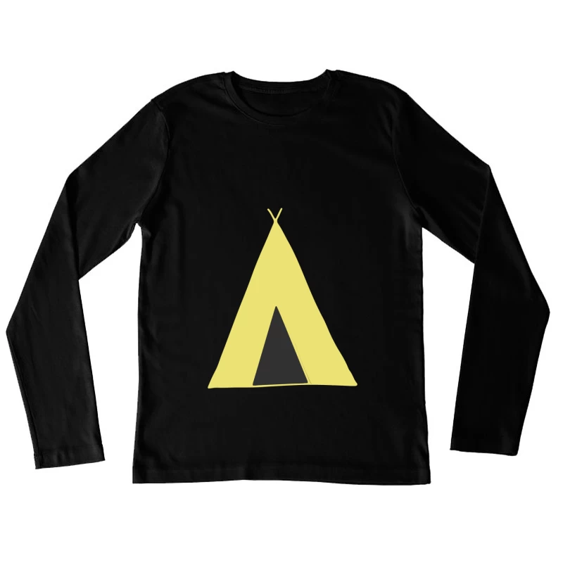 Tipi minimaliste jaune Femme Manches Longues T-Shirt