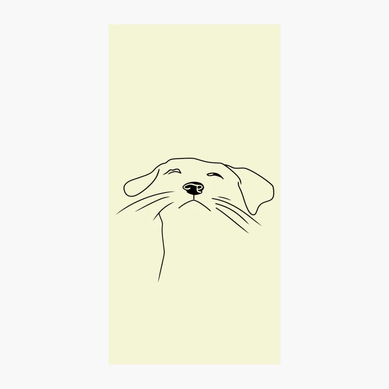 Minimalist Line Drawing of a Dog's Face iPhone Case