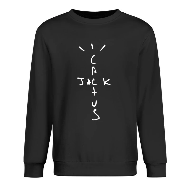 Simple Black and White Letter Sketch Male Pullover Sweatshirt