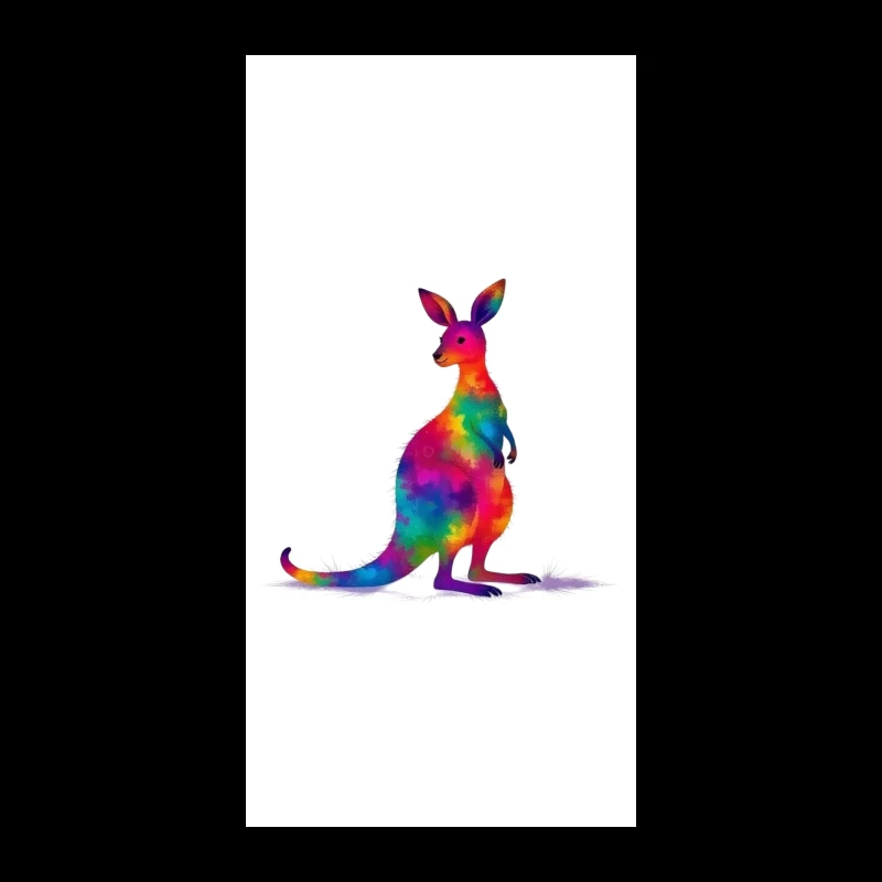 Rainbow Watercolor Kangaroo Art iPhone Case