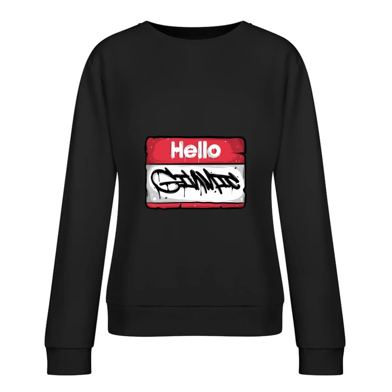 Graffiti Namensschild Kunst Damen Pullover Sweatshirt