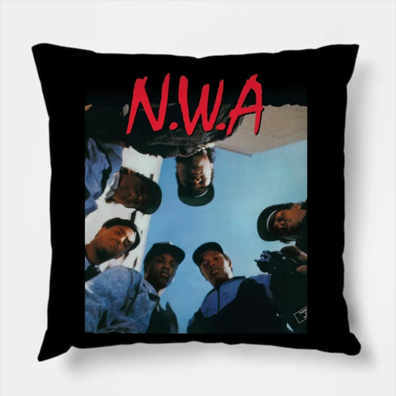 N.W.A Group Circle Low-Angle Photo Against Blue Sky Throw Pillow