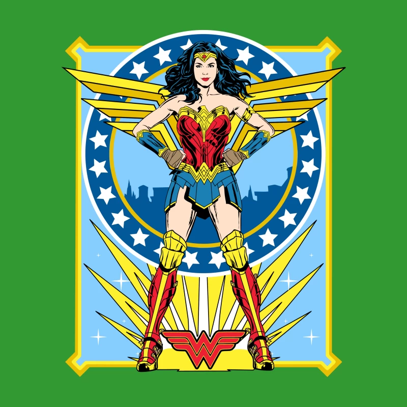 Wonder Woman Comic Art Illustration Throw Pillow
