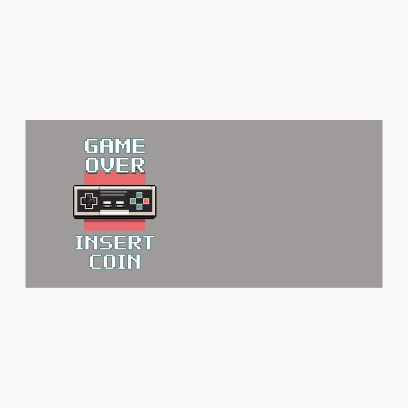 Retro Gaming Controller Game Over Insert Coin Pixel Art Coffee Mug