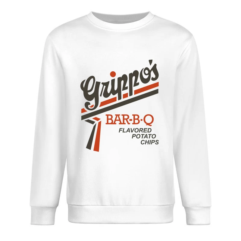 Vintage Grippo's BBQ Potato Chips Logo Design Male Pullover Sweatshirt