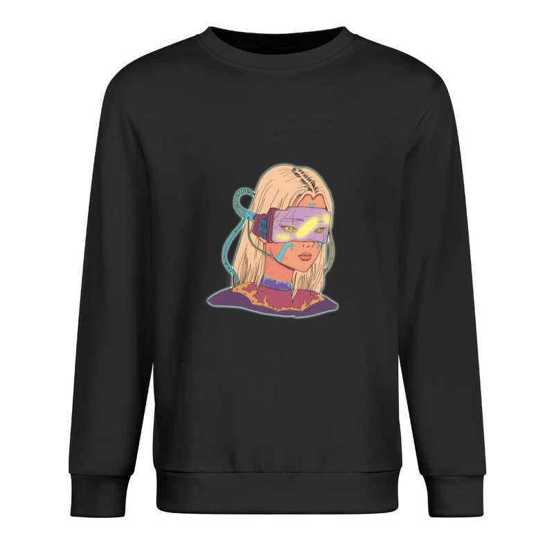 Cyberpunk-Futurismus-Porträt Herren Pullover Sweatshirt