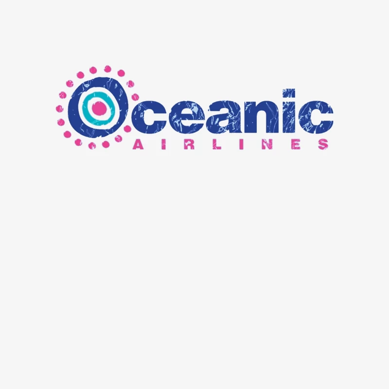 Oceanic Airlines Vintage-Style Logo Design with Blue and Pink Color Scheme Male Pullover Sweatshirt