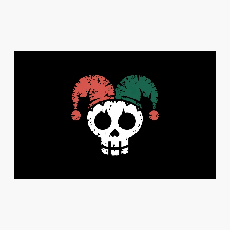 Festive Goth Christmas Skull with Jester Hat Travel Mug