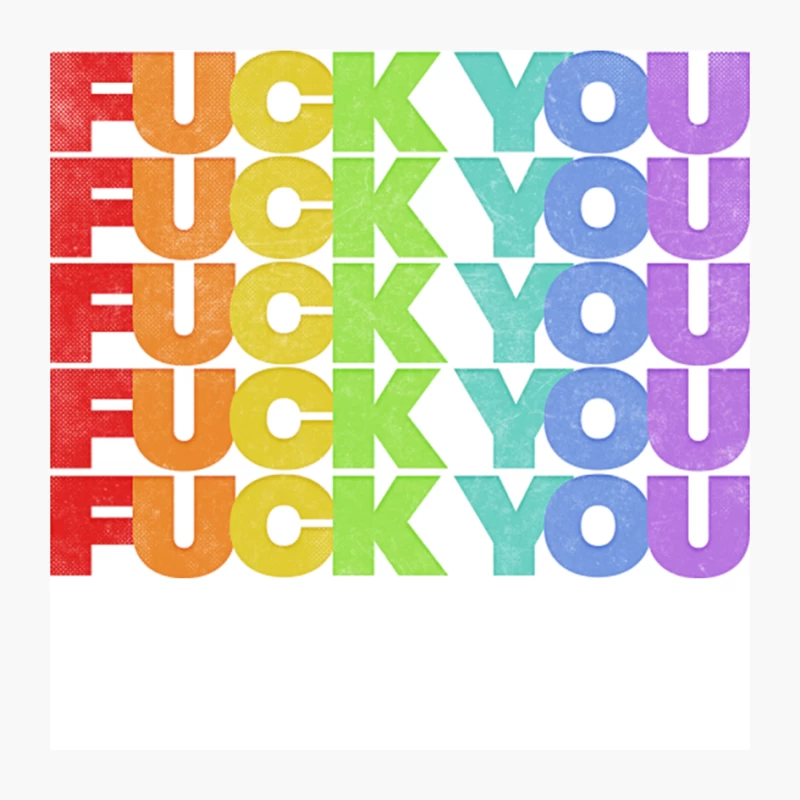 Fck You Rainbow- Original 70s Style Typographic Design Pin