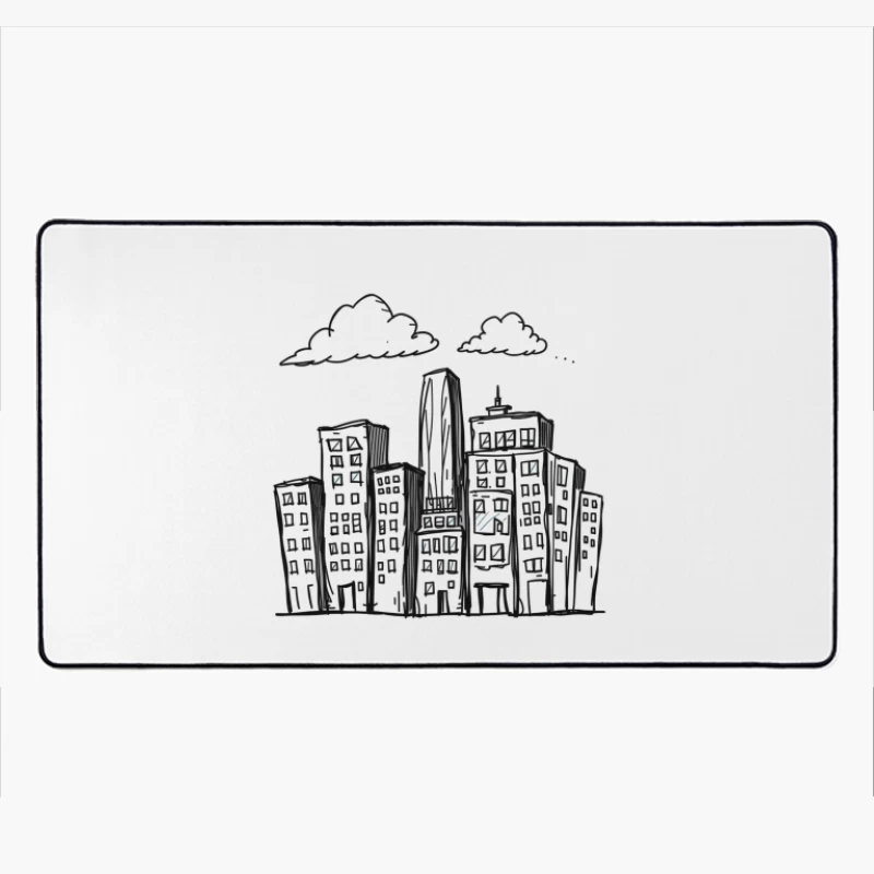 Cityscape at Night Desk Mat