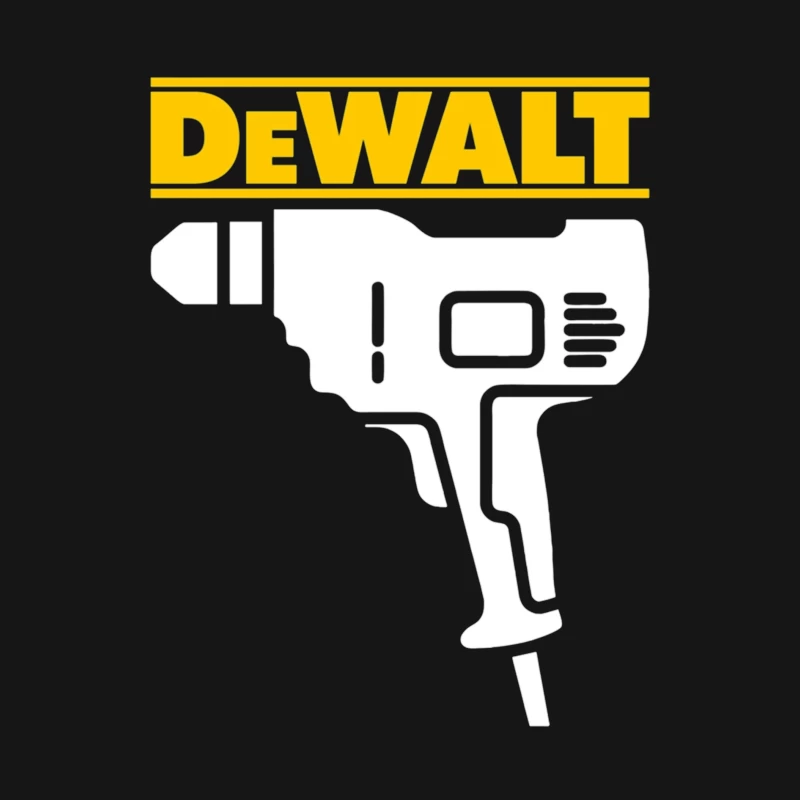 DeWalt Power Tool Drill Silhouette Design Male Long Sleeve T-Shirt