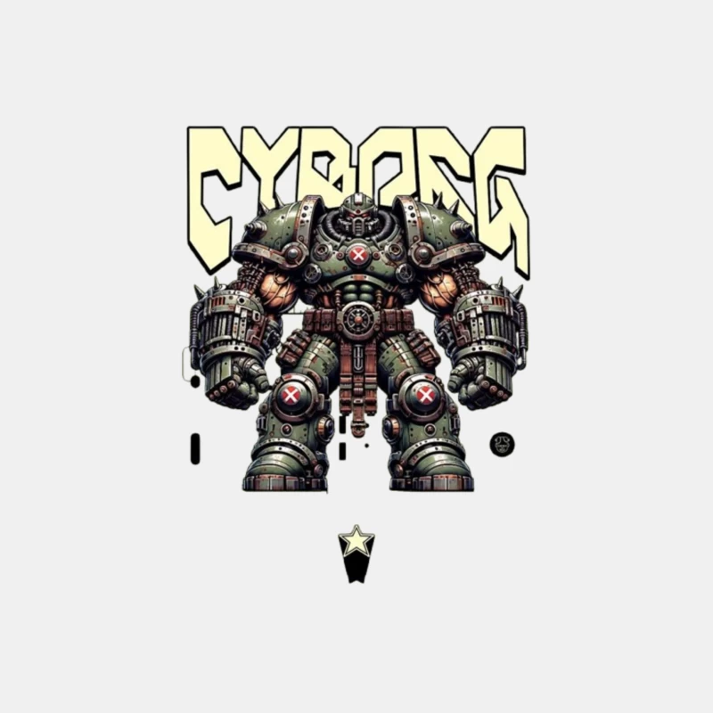 Heavy Combat Cyborg Mech Armor Illustration Male Tank Top