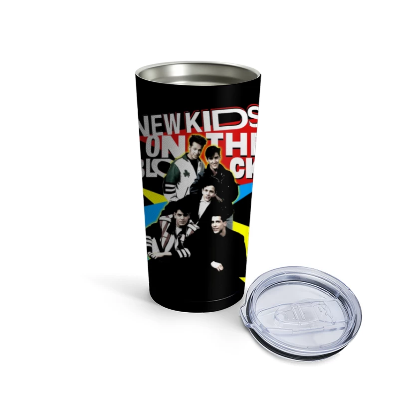 New Kids On The Block Retro Album Art Design Travel Mug