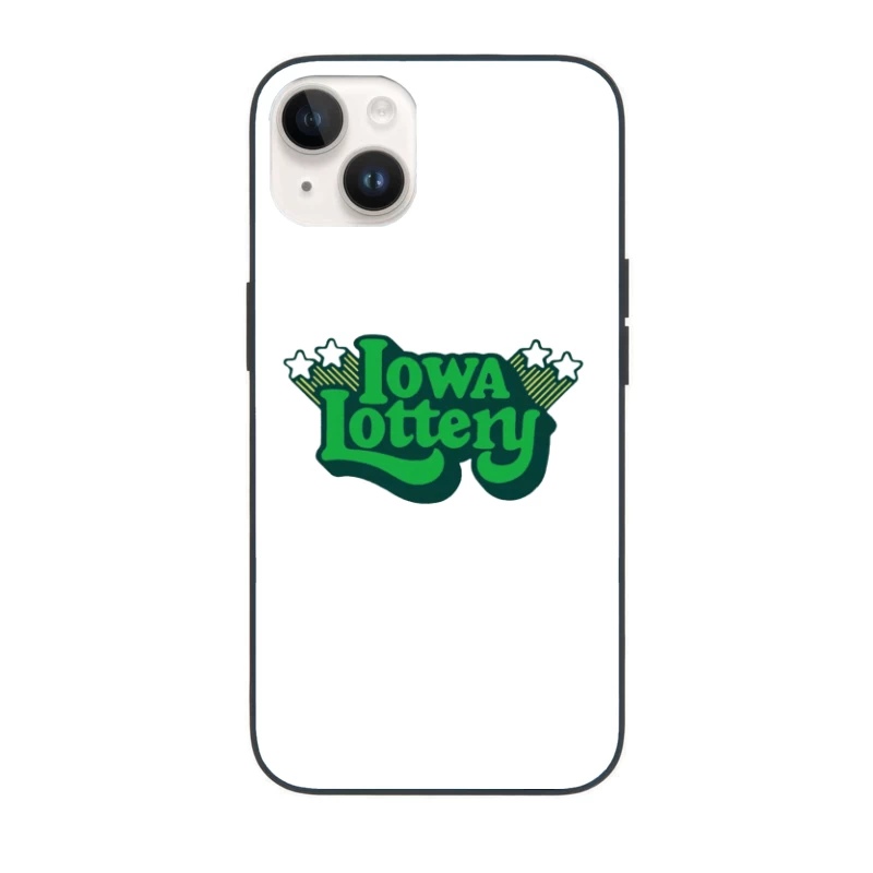 Vintage-Style Iowa Lottery Green Logo with Stars iPhone Case